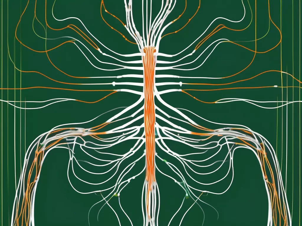 The nervus vagus (vagus nerve) represented as a network of lines